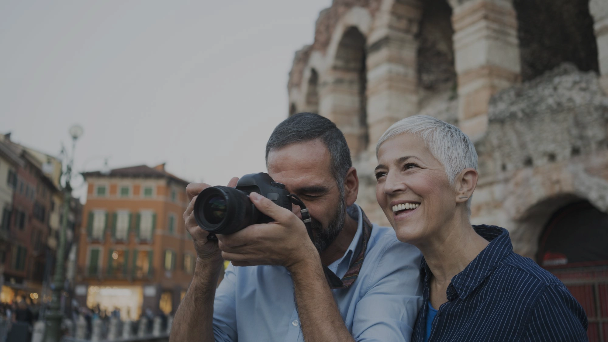 Happy Couple Taking Photos