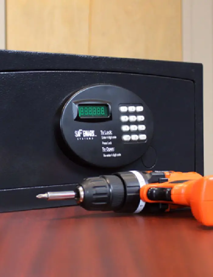 Screwdriver in Front of Wall Safe